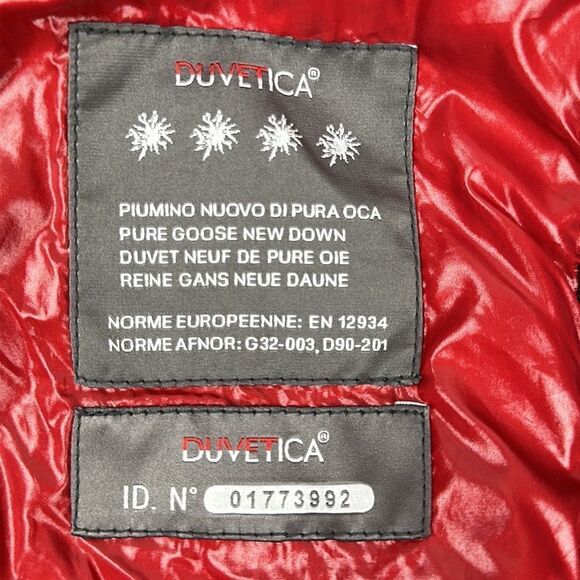 DUVETICA Toddler Girl Soft  Down Puff Coat with Hood Deep Blue Red Lining Sz 2 - Picture 10 of 13